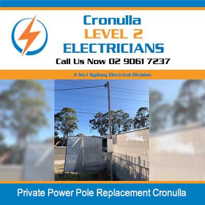 Private power pole replacement in residential area in Cronulla