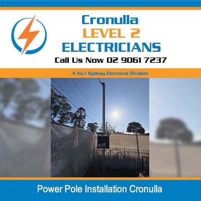 Newly Power pole installed in residential backyard at Cronulla