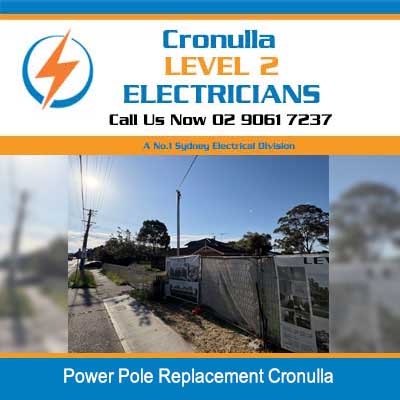 Power pole replacement in residential street with infrastructure in Cronulla